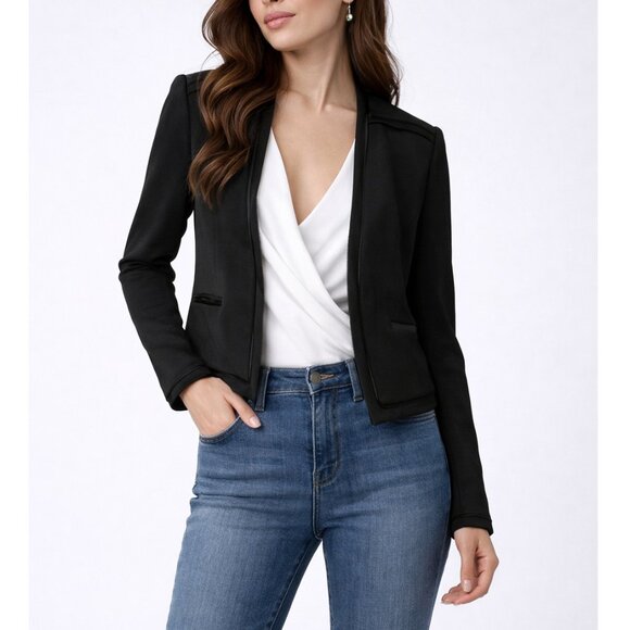 NWT Diane von Furstenberg DVF Satin Jacket Black US 6